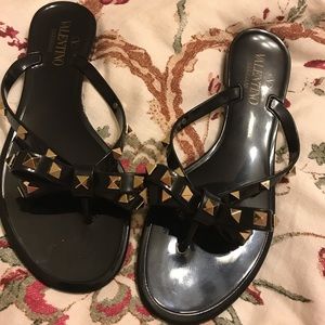 Black Valentino Jelly Sandals